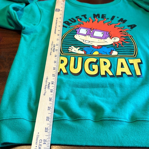“Trust Me, I’m A Rugrat” Green Long Sleeve Sweatshirt Nickelodeon Large Vintage - Picture 12 of 12